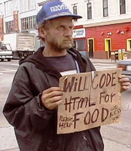 Will code HTML for food guy